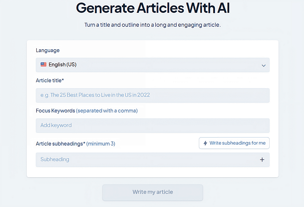 generate articles with ai