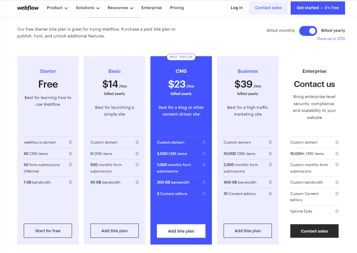 webflow-pricing-plans-options